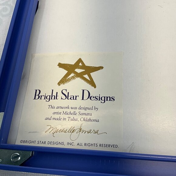 Bright Star Designs Michelle Samara Boy Wall Art Bright Blue metal Frame - Picture 2 of 10